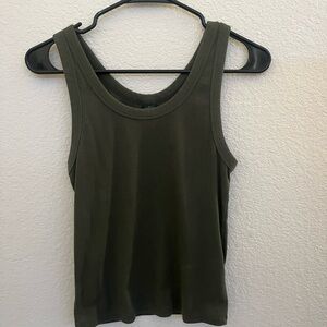 Wild Fable Green Fitted Crop Tank Top